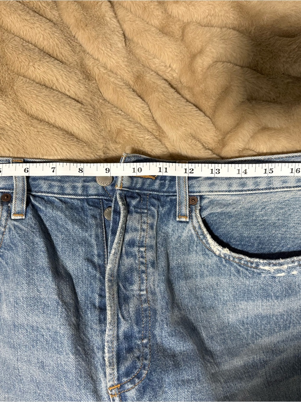 Denim Forum Ex Boyfriend High-Rise Distressed Jean Shorts- light blue - Picture 6 of 6